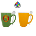 16 Oz. Yellow and White Endeavor Bistro Mug with Spoon (4 Color Process)